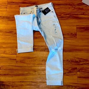 Light wash cigarette style jeans